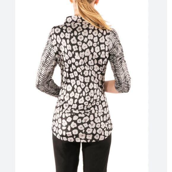 Gretchen Scott Quarter Zip Up Pullover Top Womens Medium Wildcat Zip Pockets - Picture 2 of 12